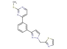 2-(methylthio)-4-{3-[1-(1,3-thiazol-2-ylmethyl)-1H-pyrazol-3-yl]phenyl}pyrimidine