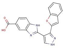 2-[3-(1-benzofuran-2-yl)-1H-pyrazol-4-yl]-1H-benzimidazole-5-carboxylic acid