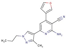 2-amino-4-(3-furyl)-6-(3-methyl-1-propyl-1H-pyrazol-4-yl)nicotinonitrile