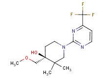 (4S*)-4-(methoxymethyl)-3,3-dimethyl-1-[4-(trifluoromethyl)pyrimidin-2-yl]piperidin-4-ol