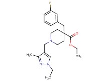 ethyl 1-[(1-ethyl-3-methyl-1H-pyrazol-4-yl)methyl]-4-(3-fluorobenzyl)-4-piperidinecarboxylate