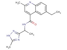6-ethyl-2-methyl-N-[1-(5-methyl-1H-1,2,4-triazol-3-yl)ethyl]-4-quinolinecarboxamide