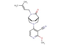 2-methoxy-4-[(1S*,5R*)-6-(3-methylbut-2-en-1-yl)-7-oxo-3,6-diazabicyclo[3.2.2]non-3-yl]nicotinonitrile
