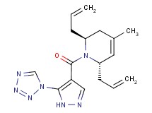 (2S*,6S*)-2,6-diallyl-4-methyl-1-{[5-(1H-tetrazol-1-yl)-1H-pyrazol-4-yl]carbonyl}-1,2,3,6-tetrahydropyridine