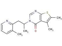 5,6-dimethyl-3-[1-methyl-2-(3-methylpyridin-2-yl)ethyl]thieno[2,3-d]pyrimidin-4(3H)-one