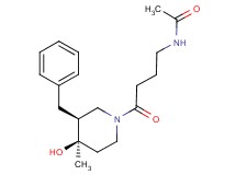 N-{4-[(3S*,4R*)-3-benzyl-4-hydroxy-4-methyl-1-piperidinyl]-4-oxobutyl}acetamide