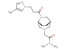 N,N-dimethyl-2-{(1S*,5R*)-6-[3-(4-methyl-1H-pyrazol-1-yl)propanoyl]-3,6-diazabicyclo[3.2.2]non-3-yl}acetamide