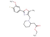 ethyl (1-{[2-(4-fluoro-3-methoxyphenyl)-5-methyl-1,3-oxazol-4-yl]methyl}-2-piperidinyl)acetate