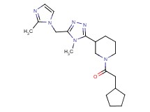 1-(cyclopentylacetyl)-3-{4-methyl-5-[(2-methyl-1H-imidazol-1-yl)methyl]-4H-1,2,4-triazol-3-yl}piperidine