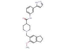 1-[(6-methoxy-2,3-dihydro-1H-inden-5-yl)methyl]-N-[3-(1H-pyrazol-5-yl)phenyl]-4-piperidinecarboxamide