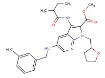 methyl 5-[(3-methylbenzyl)amino]-3-[(2-methylbutanoyl)amino]-1-(tetrahydro-2-furanylmethyl)-1H-pyrrolo[2,3-b]pyridine-2-carboxylate