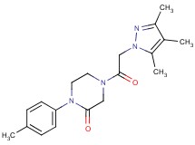 1-(4-methylphenyl)-4-[(3,4,5-trimethyl-1H-pyrazol-1-yl)acetyl]-2-piperazinone