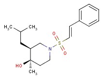 (3S*,4R*)-3-isobutyl-4-methyl-1-{[(E)-2-phenylvinyl]sulfonyl}piperidin-4-ol