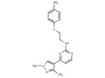 4-(1,3-dimethyl-1H-pyrazol-4-yl)-N-{2-[(4-methylphenyl)thio]ethyl}pyrimidin-2-amine