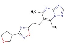 5,7-dimethyl-6-{2-[3-(tetrahydrofuran-3-yl)-1,2,4-oxadiazol-5-yl]ethyl}[1,2,4]triazolo[1,5-a]pyrimidine