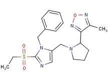 3-(1-{[1-benzyl-2-(ethylsulfonyl)-1H-imidazol-5-yl]methyl}-2-pyrrolidinyl)-4-methyl-1,2,5-oxadiazole
