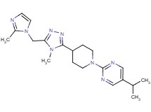 5-isopropyl-2-(4-{4-methyl-5-[(2-methyl-1H-imidazol-1-yl)methyl]-4H-1,2,4-triazol-3-yl}piperidin-1-yl)pyrimidine