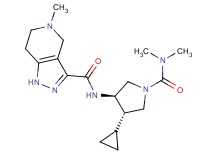 N-{(3R*,4S*)-4-cyclopropyl-1-[(dimethylamino)carbonyl]pyrrolidin-3-yl}-5-methyl-4,5,6,7-tetrahydro-1H-pyrazolo[4,3-c]pyridine-3-carboxamide