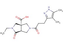 (3aS*,6aS*)-5-[3-(4,5-dimethyl-1H-pyrazol-3-yl)propanoyl]-2-ethyl-1-oxohexahydropyrrolo[3,4-c]pyrrole-3a(1H)-carboxylic acid