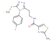 N-{2-[4-(4-fluorophenyl)-5-(methylthio)-4H-1,2,4-triazol-3-yl]ethyl}-2-methyl-1,3-thiazole-4-carboxamide