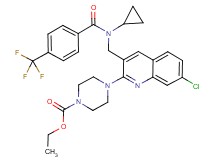 ethyl 4-[7-chloro-3-({cyclopropyl[4-(trifluoromethyl)benzoyl]amino}methyl)-2-quinolinyl]-1-piperazinecarboxylate