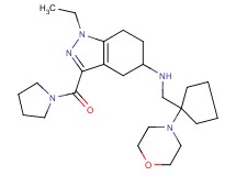 1-ethyl-N-{[1-(4-morpholinyl)cyclopentyl]methyl}-3-(1-pyrrolidinylcarbonyl)-4,5,6,7-tetrahydro-1H-indazol-5-amine