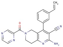 2-amino-6-(2-pyrazinylcarbonyl)-4-(3-vinylphenyl)-5,6,7,8-tetrahydro-1,6-naphthyridine-3-carbonitrile