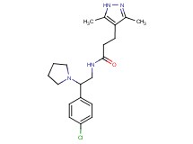 N-[2-(4-chlorophenyl)-2-pyrrolidin-1-ylethyl]-3-(3,5-dimethyl-1H-pyrazol-4-yl)propanamide
