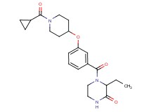 4-(3-{[1-(cyclopropylcarbonyl)-4-piperidinyl]oxy}benzoyl)-3-ethyl-2-piperazinone