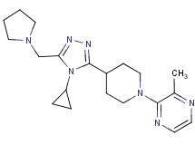 2-{4-[4-cyclopropyl-5-(pyrrolidin-1-ylmethyl)-4H-1,2,4-triazol-3-yl]piperidin-1-yl}-3-methylpyrazine