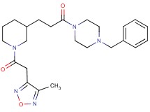 1-benzyl-4-(3-{1-[(4-methyl-1,2,5-oxadiazol-3-yl)acetyl]-3-piperidinyl}propanoyl)piperazine