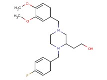 2-[4-(3,4-dimethoxybenzyl)-1-(4-fluorobenzyl)-2-piperazinyl]ethanol
