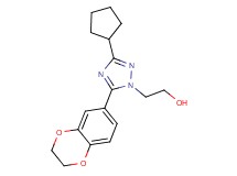 2-[3-cyclopentyl-5-(2,3-dihydro-1,4-benzodioxin-6-yl)-1H-1,2,4-triazol-1-yl]ethanol