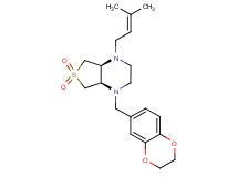 (4aS*,7aR*)-1-(2,3-dihydro-1,4-benzodioxin-6-ylmethyl)-4-(3-methyl-2-buten-1-yl)octahydrothieno[3,4-b]pyrazine 6,6-dioxide