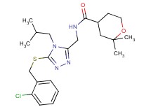 N-({5-[(2-chlorobenzyl)thio]-4-isobutyl-4H-1,2,4-triazol-3-yl}methyl)-2,2-dimethyltetrahydro-2H-pyran-4-carboxamide