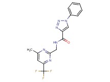 N-{[4-methyl-6-(trifluoromethyl)-2-pyrimidinyl]methyl}-1-phenyl-1H-1,2,3-triazole-4-carboxamide
