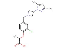 2-(2-chloro-4-{[3-(3,5-dimethyl-1H-pyrazol-1-yl)azetidin-1-yl]methyl}phenoxy)propanoic acid