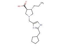(3S*,4S*)-1-{[2-(cyclopentylmethyl)-1H-imidazol-4-yl]methyl}-4-propyl-3-pyrrolidinecarboxylic acid