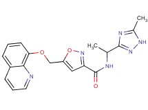 N-[1-(5-methyl-1H-1,2,4-triazol-3-yl)ethyl]-5-[(quinolin-8-yloxy)methyl]isoxazole-3-carboxamide