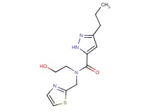 N-(2-hydroxyethyl)-3-propyl-N-(1,3-thiazol-2-ylmethyl)-1H-pyrazole-5-carboxamide