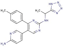 5-(6-aminopyridin-3-yl)-4-(4-methylphenyl)-N-[1-(1H-tetrazol-5-yl)ethyl]pyrimidin-2-amine