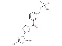 4-(3-{[3-(3,5-dimethyl-1H-pyrazol-1-yl)-1-pyrrolidinyl]carbonyl}phenyl)-2-methyl-2-butanol