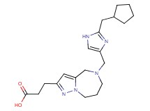 3-(5-{[2-(cyclopentylmethyl)-1H-imidazol-4-yl]methyl}-5,6,7,8-tetrahydro-4H-pyrazolo[1,5-a][1,4]diazepin-2-yl)propanoic acid