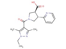 (3S*,4S*)-1-[(1-ethyl-3,5-dimethyl-1H-pyrazol-4-yl)carbonyl]-4-pyridin-2-ylpyrrolidine-3-carboxylic acid