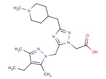 {5-[(4-ethyl-3,5-dimethyl-1H-pyrazol-1-yl)methyl]-3-[(1-methylpiperidin-4-yl)methyl]-1H-1,2,4-triazol-1-yl}acetic acid