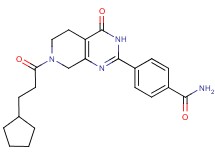 4-[7-(3-cyclopentylpropanoyl)-4-oxo-3,4,5,6,7,8-hexahydropyrido[3,4-d]pyrimidin-2-yl]benzamide
