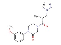 1-(3-methoxyphenyl)-4-[2-methyl-3-(1H-pyrazol-1-yl)propanoyl]-2-piperazinone