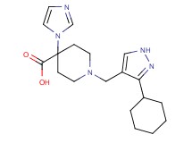 1-[(3-cyclohexyl-1H-pyrazol-4-yl)methyl]-4-(1H-imidazol-1-yl)piperidine-4-carboxylic acid