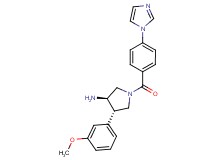 (3R*,4S*)-1-[4-(1H-imidazol-1-yl)benzoyl]-4-(3-methoxyphenyl)pyrrolidin-3-amine