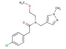 2-(4-chlorophenyl)-N-(2-methoxyethyl)-N-[(1-methyl-1H-pyrazol-4-yl)methyl]acetamide
